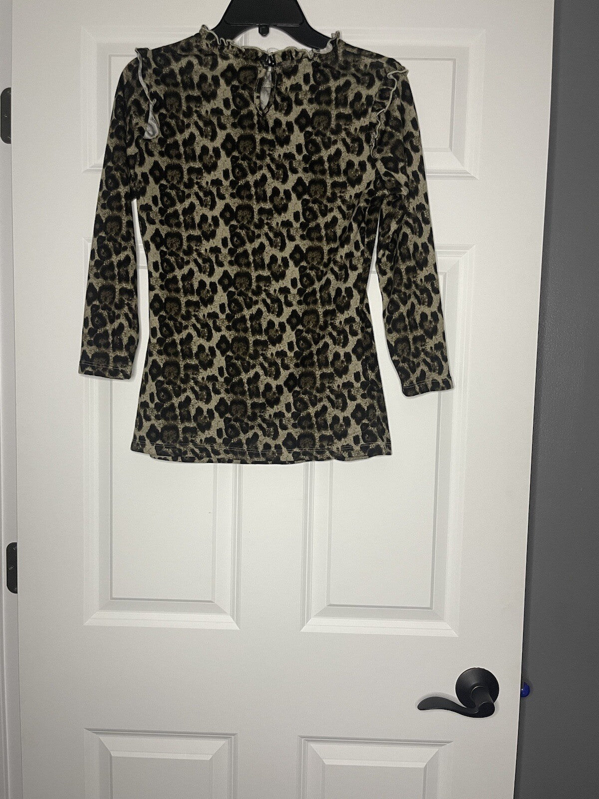Hayden long sleeve blouse brown and black animal print small