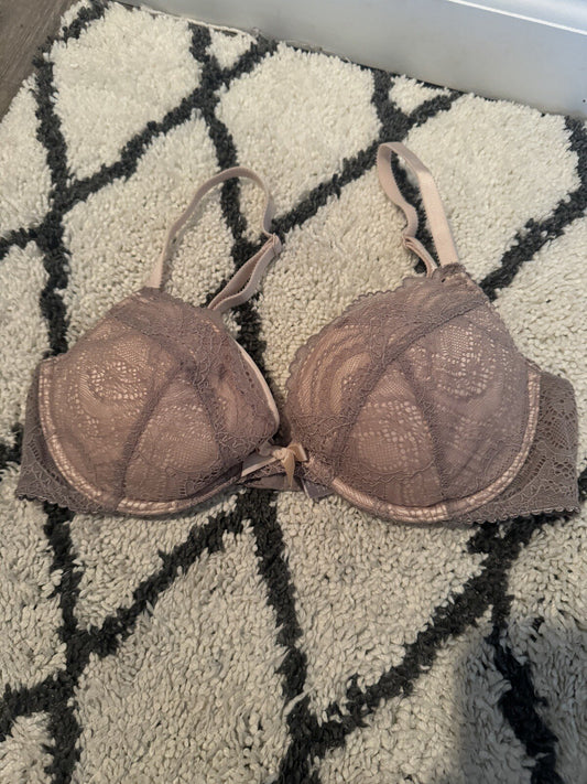 Victorias Secret Bra Taupe And Pink Lace 34c 