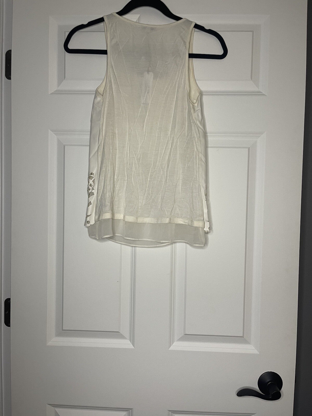 Express sleeveless pleather blouse cream xs NWT