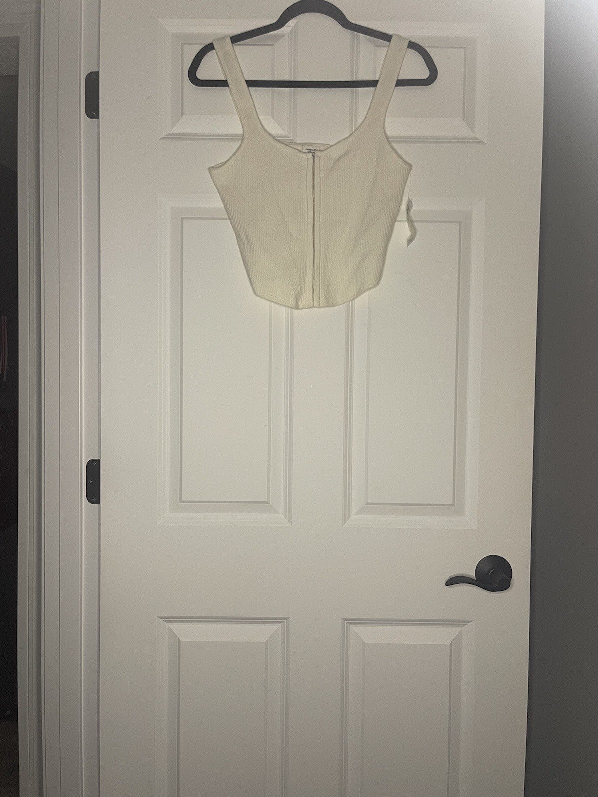 Abercrombie And Fitch Sleeveless Crop Ribbed Top Cream New With Tags 