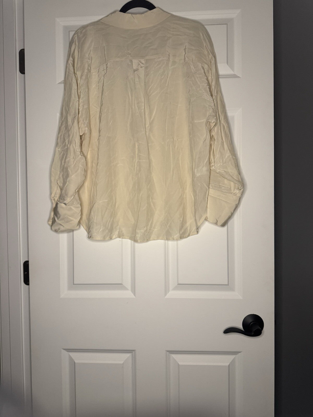 Loft Xl 3/4 Sleeve Button Up  Blouse Cream Shimmery Nwt 69.95