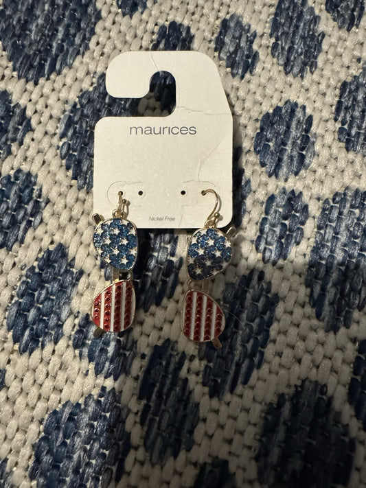 Maurice’s USA Red White Blue Earrings Brand New 