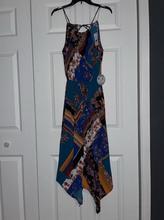 Macy’s Fishbowl dress size xs multicolor high low nwt