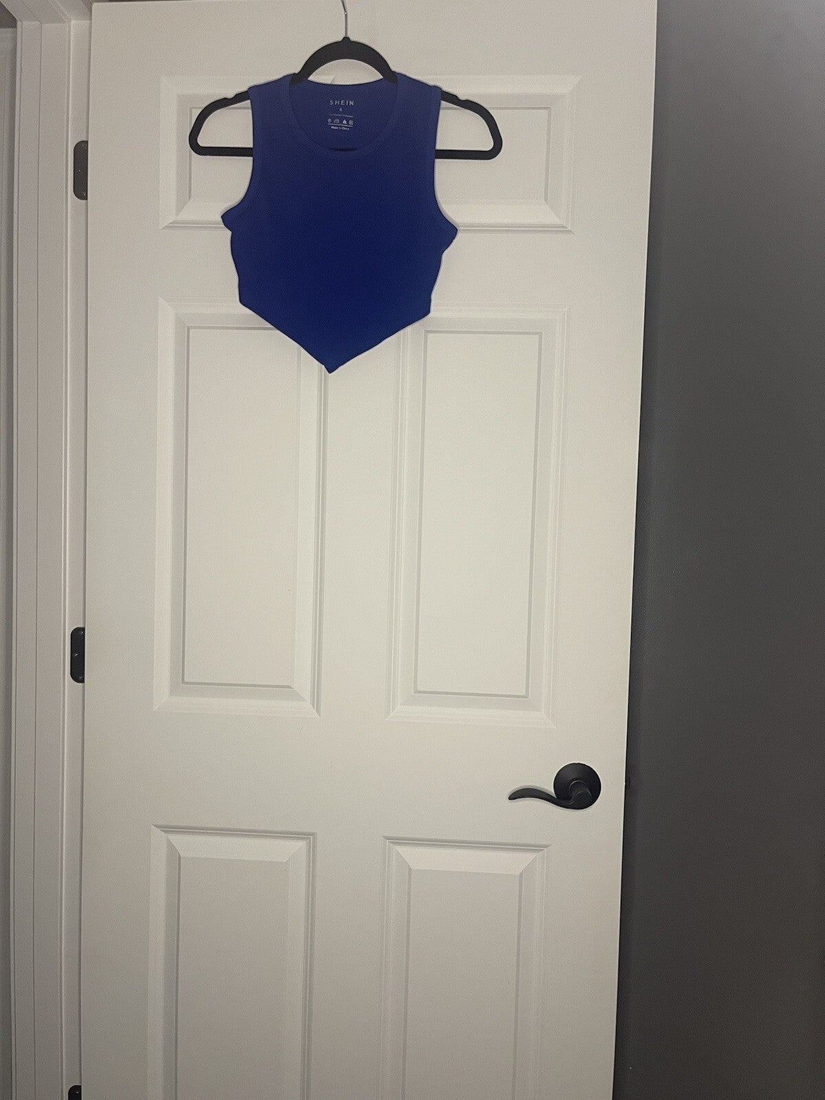 Shein Sleeveless Crop Top Small Ribbed Blue 