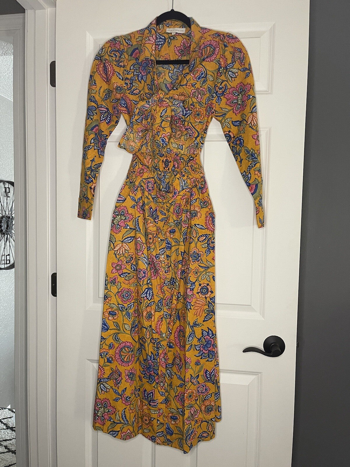 House Of Harlow 1960 Dress Small Cut Out Stomach Orange W Multi Floral