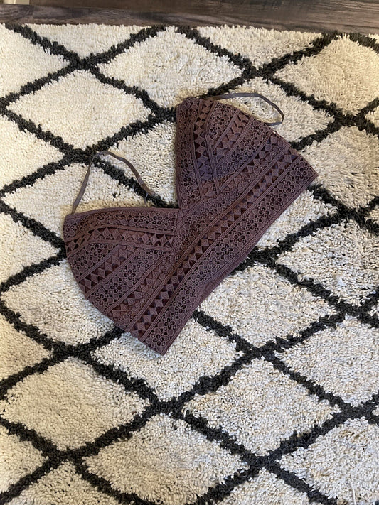 Listicle hadley crochet lace bralette small purple NWT