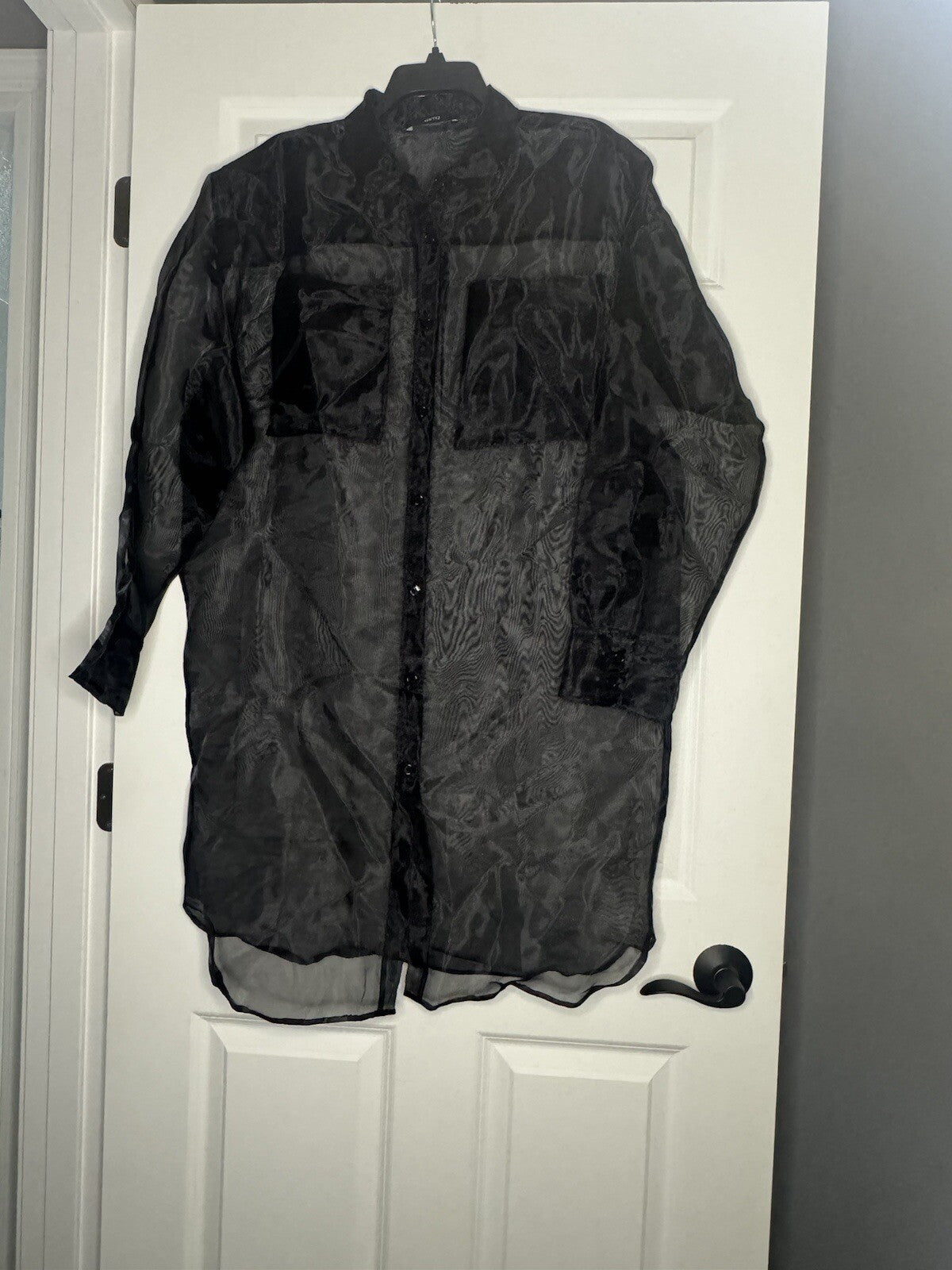 Gstq Sheer Tunic Button Up Xl Brand New 