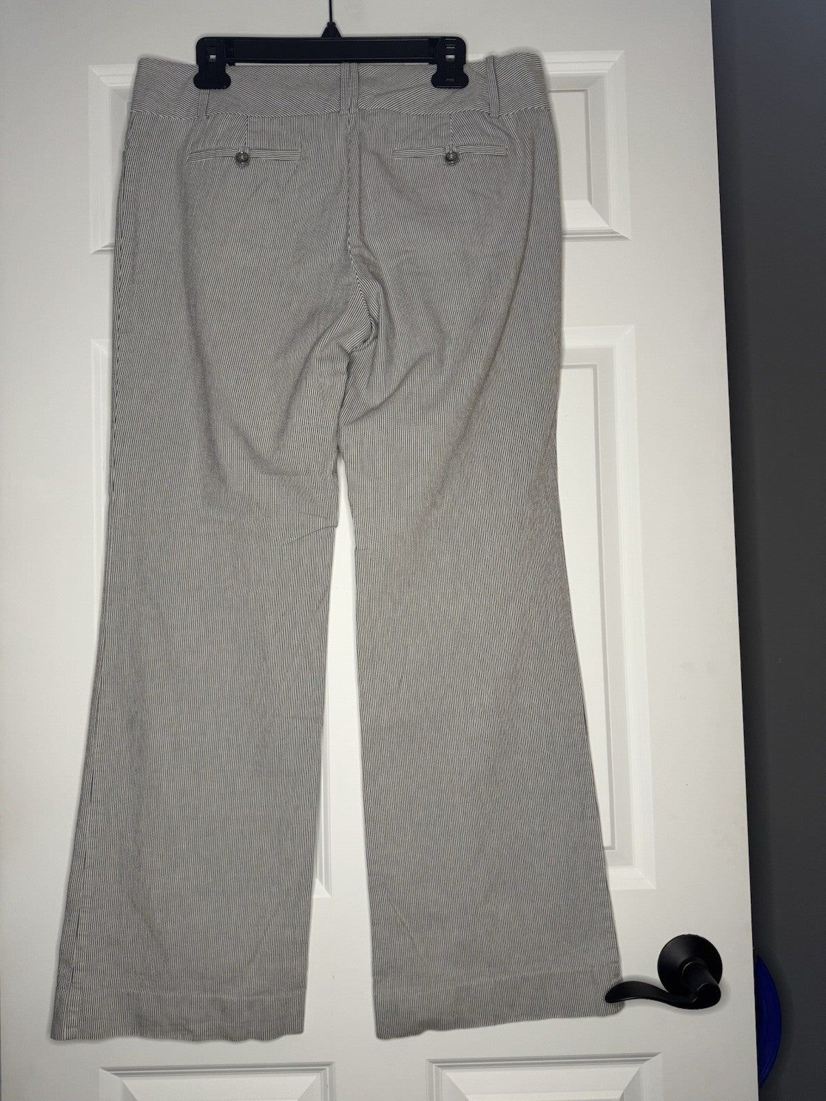 The Limited Drew Fit Slacks 12 Gray White Stripe 