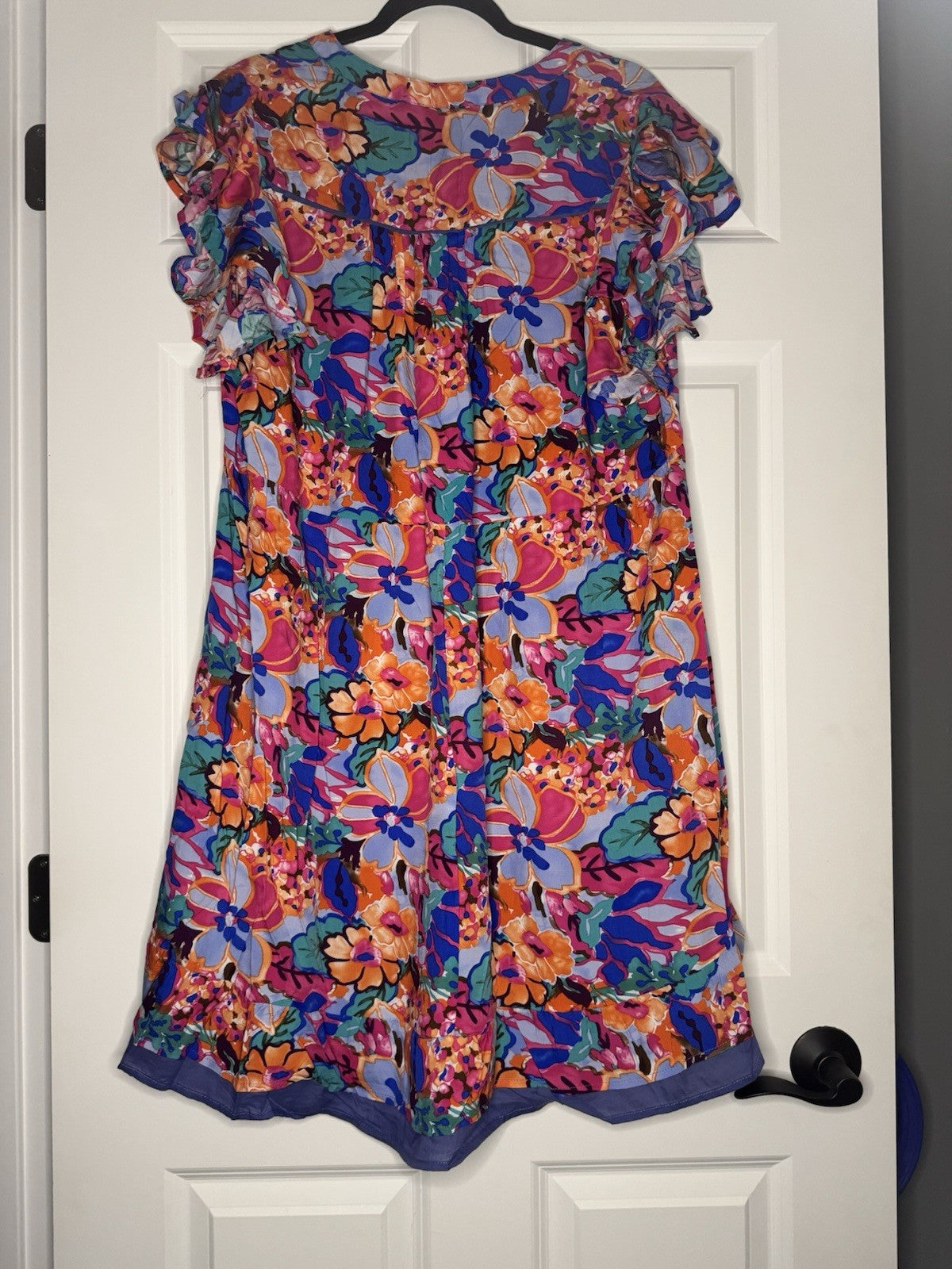 Umgee Short Sleeve Dress Xl Blue Pink Orange Green Lavender Floral