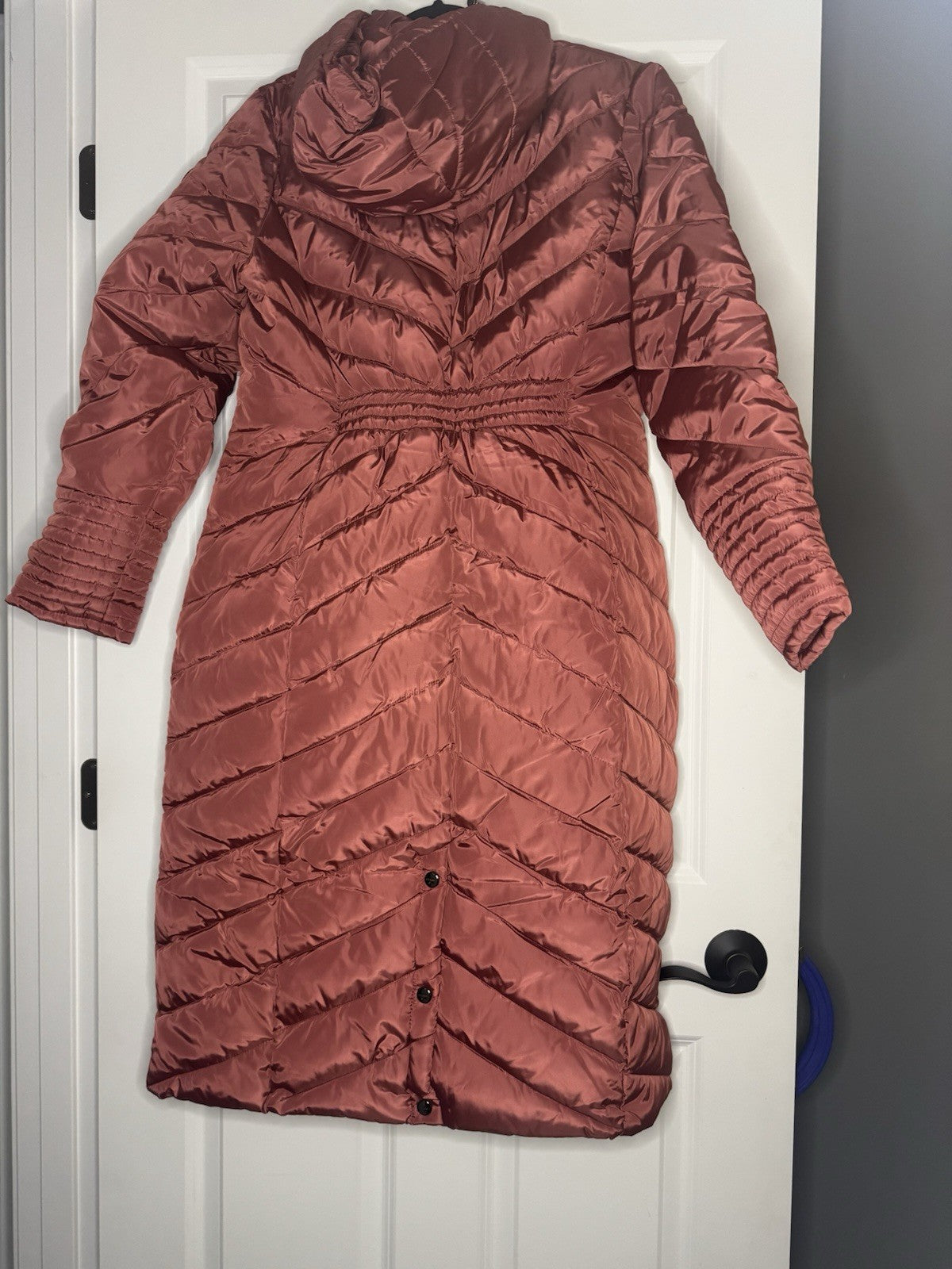 Madden Girl Long Coat Puffer Coat Mauve Medium 