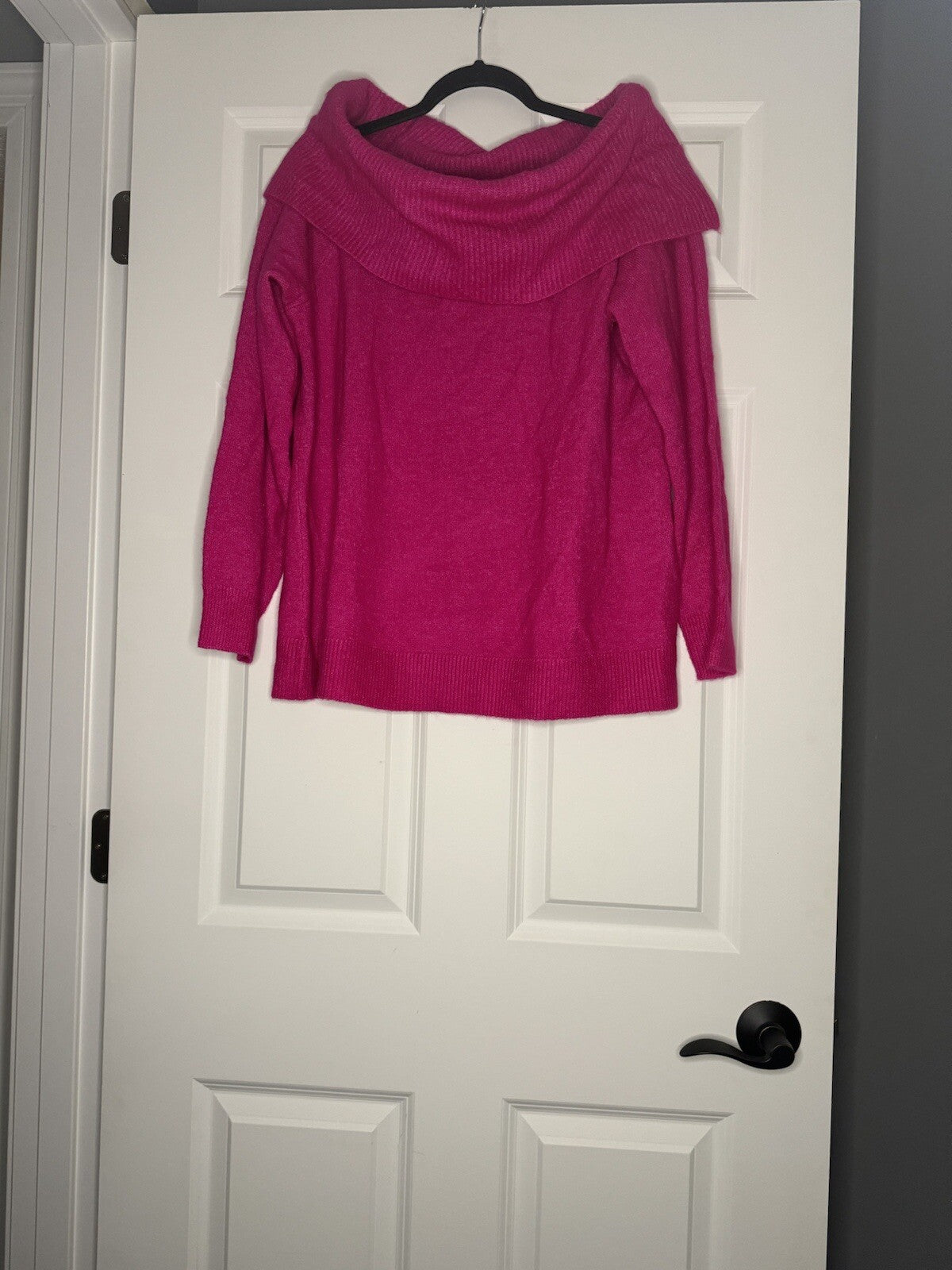 Loft Cowl Neck Sweater Bright Pink Xl Nwt 