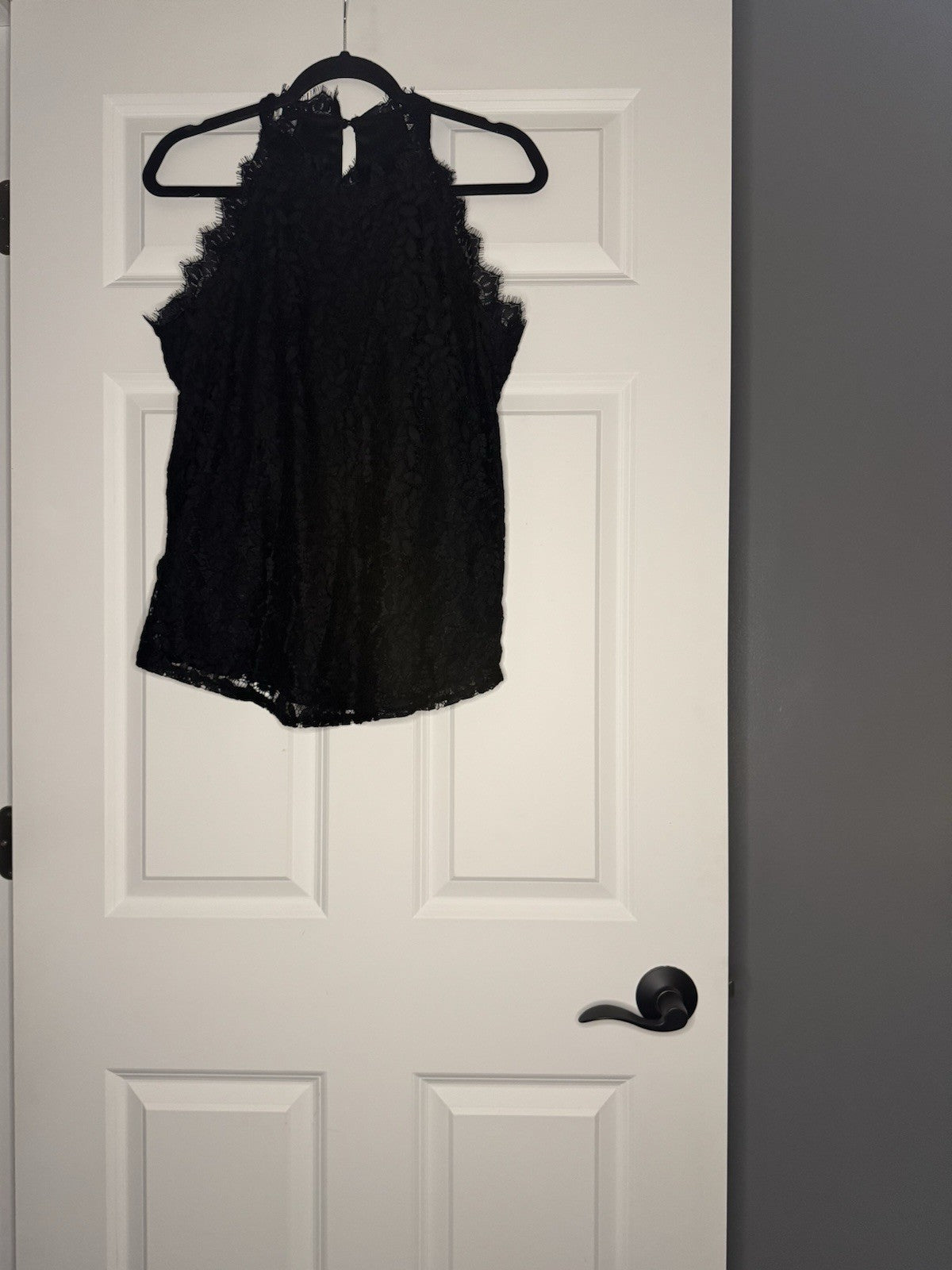 Berryou Sleeveless Blouse Large Lace Black Nwt 