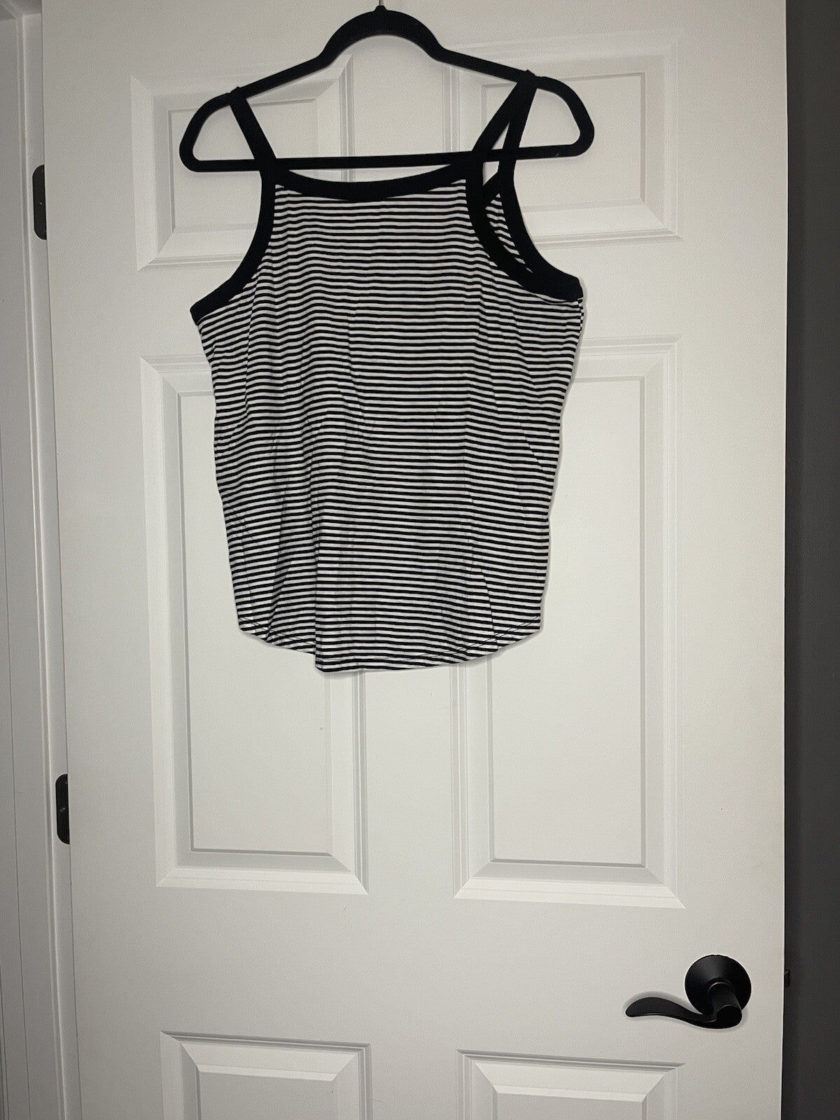 Loft Vintage Soft Sleeveless Blouse Large Black White Stripe Nwt 
