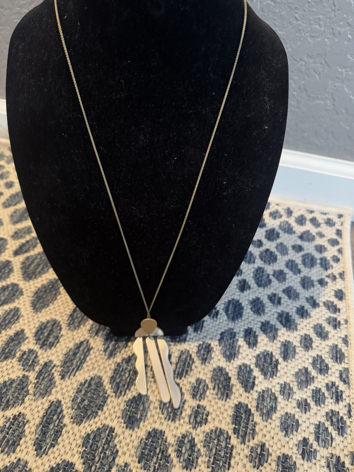 Rustic Cuff Necklace Long Gold And Silver Bangles W Bag 