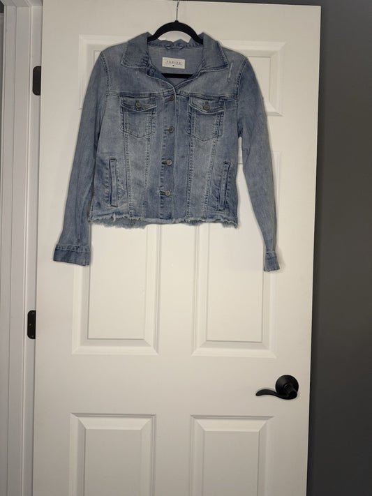 Eunina Distressed Jean Jacket Medium Frayed Style 3003