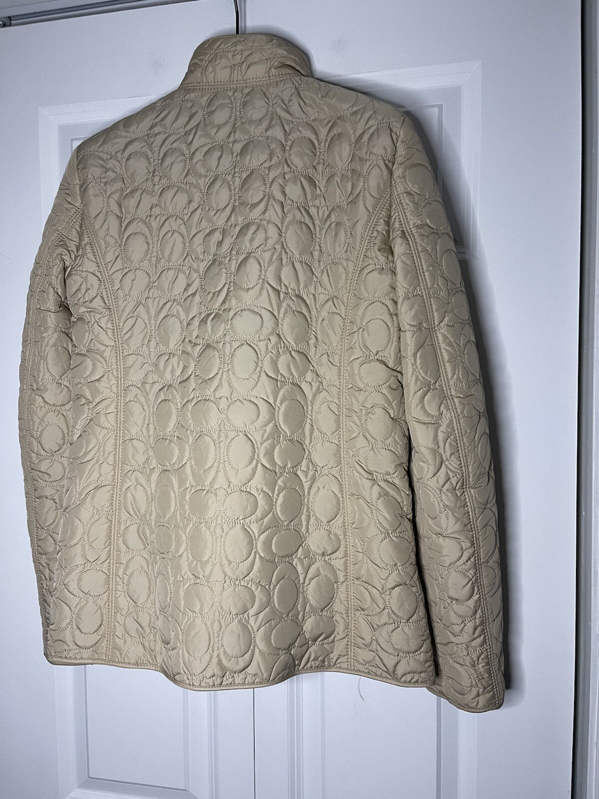 Coach quilted coat beige xs worn once 