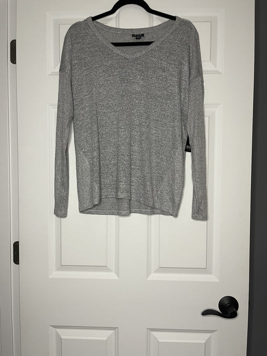 A New Approach Long Sleeve Blouse Gray Heathered Medium Nwt 