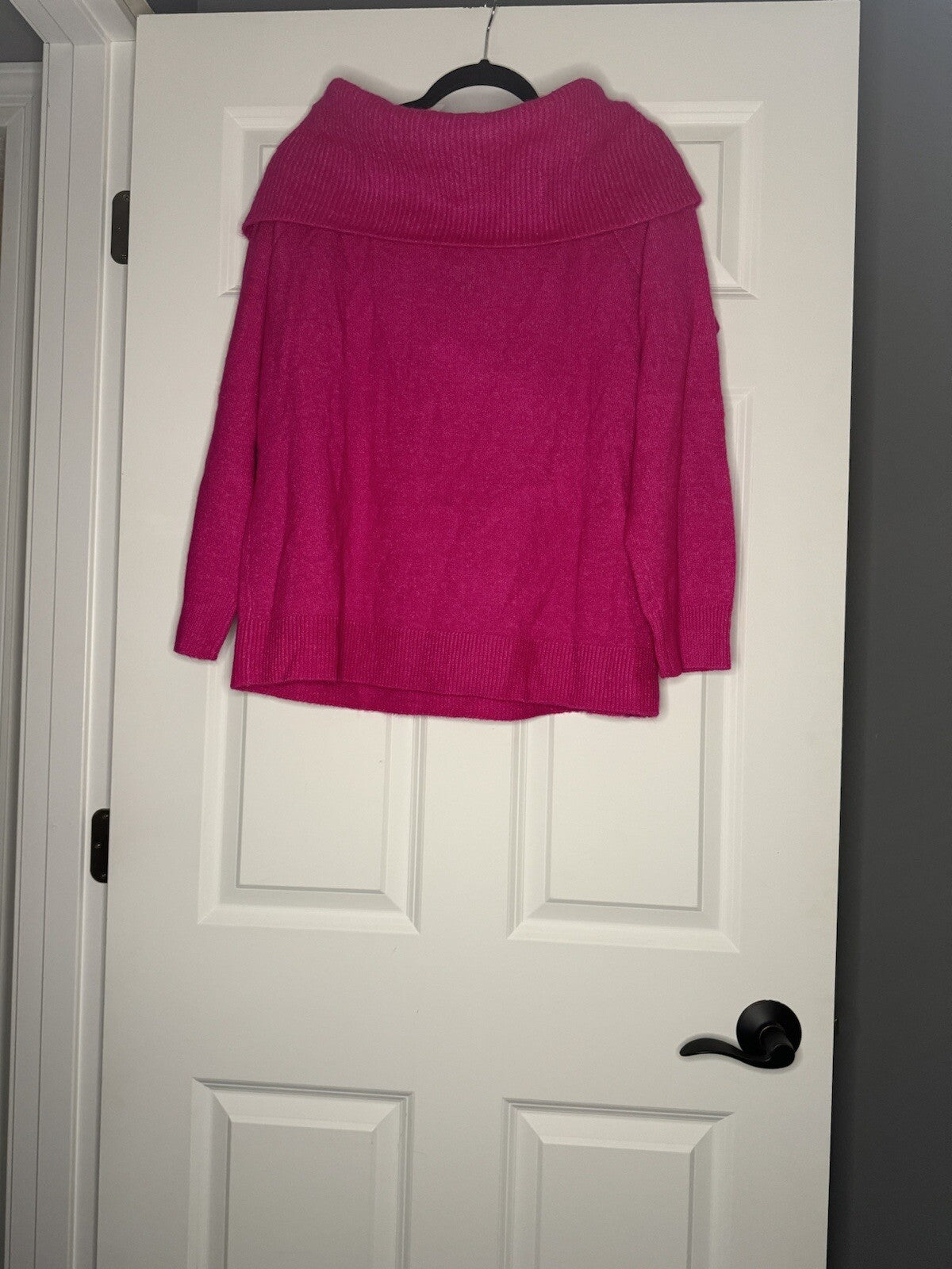 Loft Cowl Neck Sweater Bright Pink Xl Nwt 