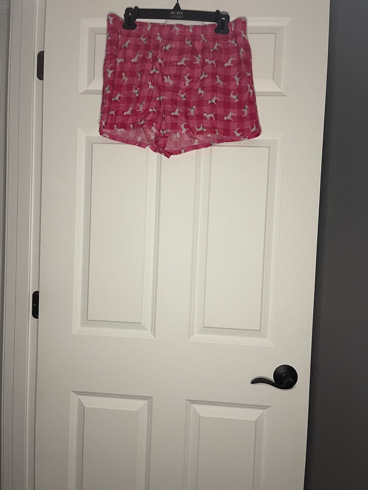 Pink By Victorias Secret Medium Pajama Shorts Pink W Dog Santa Hat Nwt 