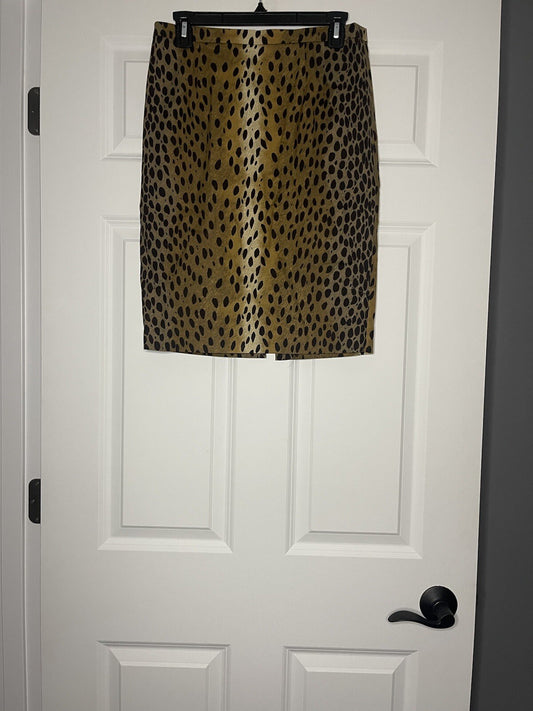 Michael kors black and brown animal print skirt size 4