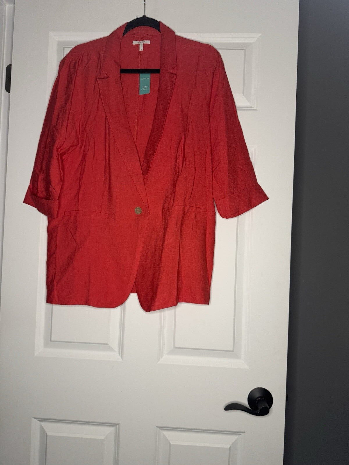 Maurice’s 3/4 Sleeve Blazer Large Salmon Nwt 