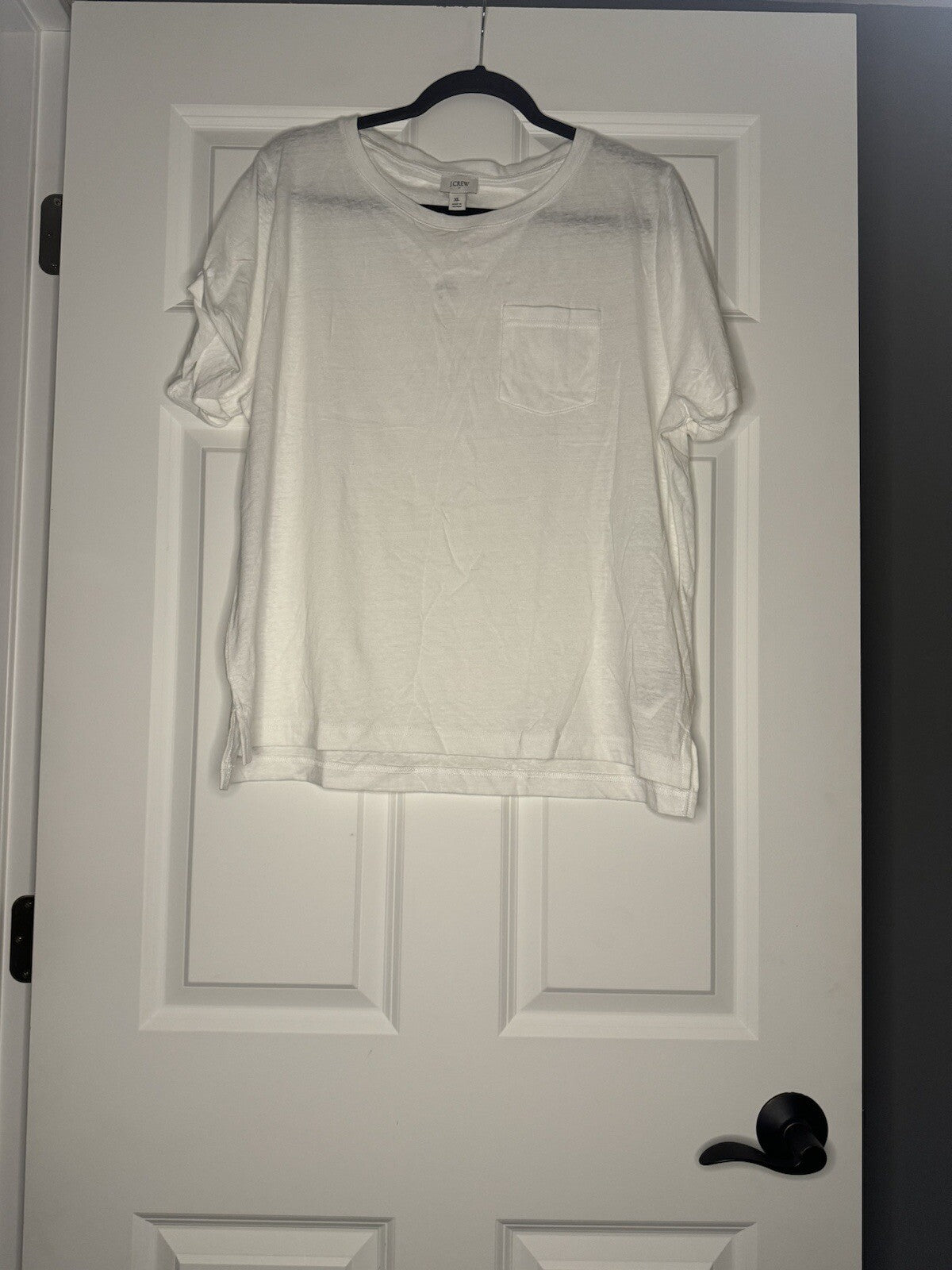 J Crew Short Sleeve T Shirt W Pocket Xl Slits In Side White Nwt 