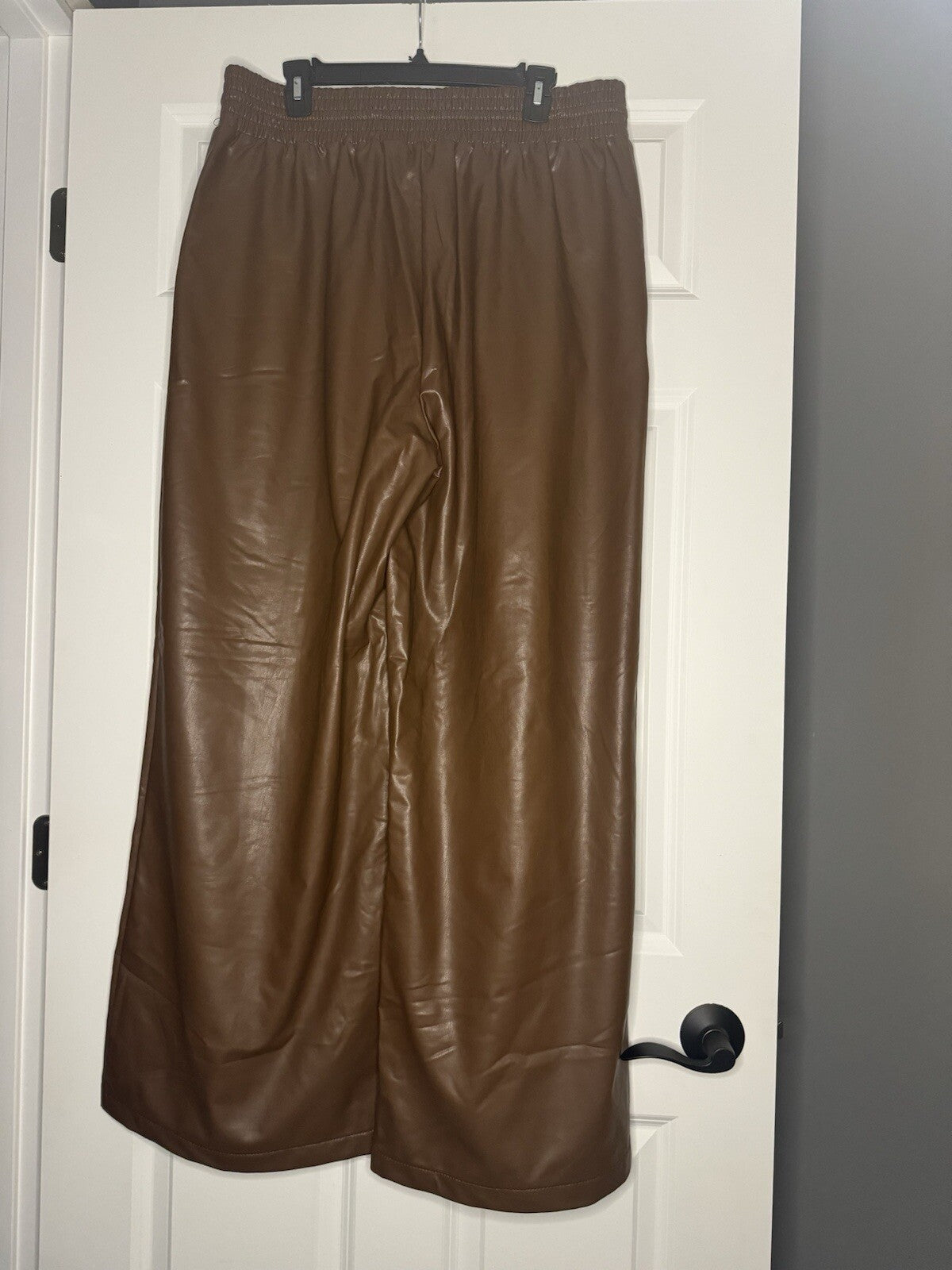 Open Edit Wide Leg Pleather Pants Xl Brown 