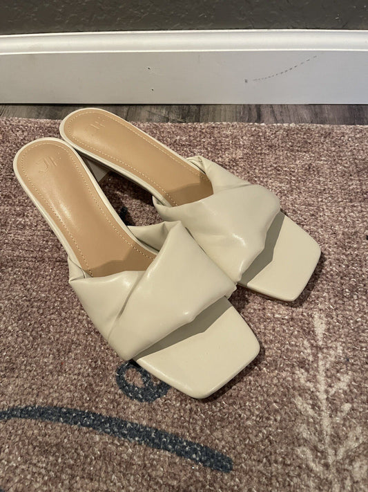 Jf Slide Heels Beige Size 10