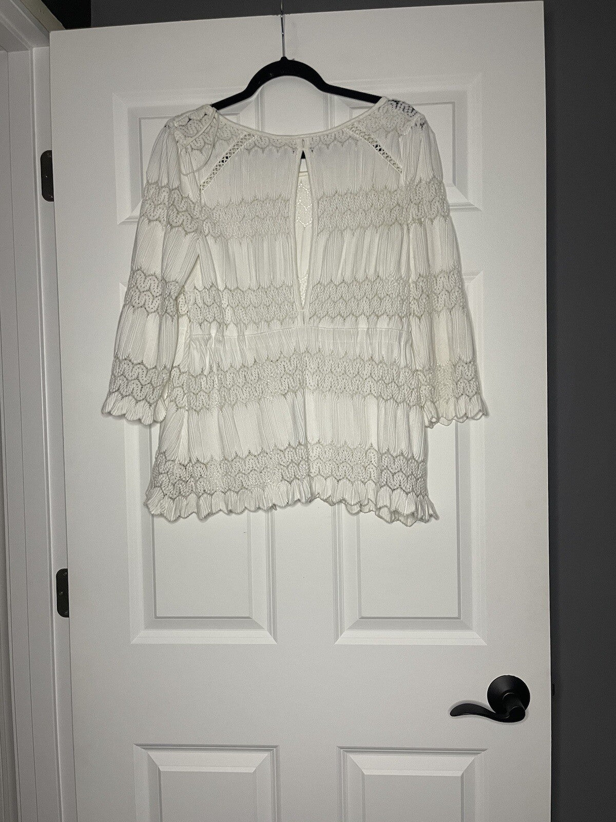 Free People 3/4 sleeve blouse white medium
