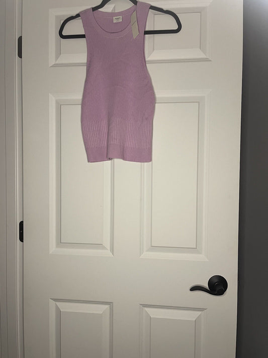 Abercrombie And Fitch Sleeveless Sweater Ribbed Large Purple Nwt 