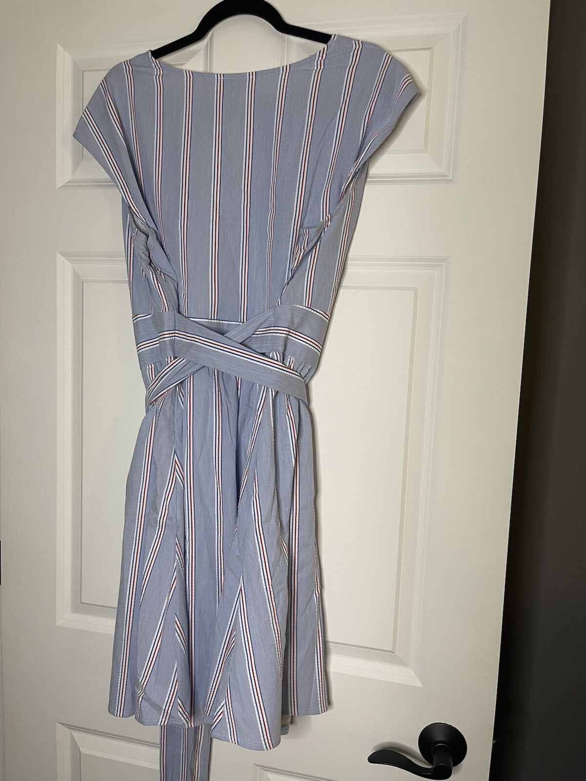Vineyard Vines Striped Seersucker Tie Dress Size 22 Red White Blue Nwt Msrp 148