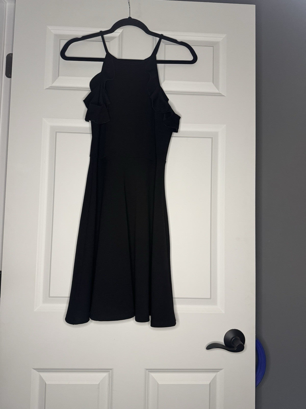 Soprano Sleeveless Dress Ruffle Sleeves Black Medium Nwt 