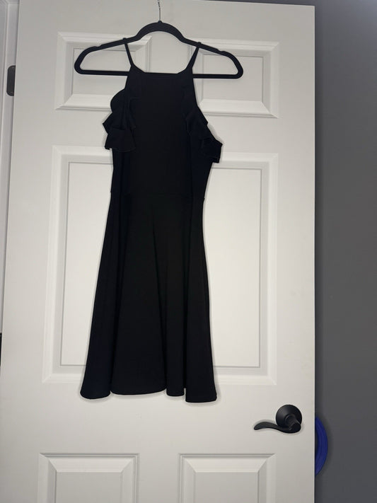Soprano Sleeveless Dress Ruffle Sleeves Black Medium Nwt 