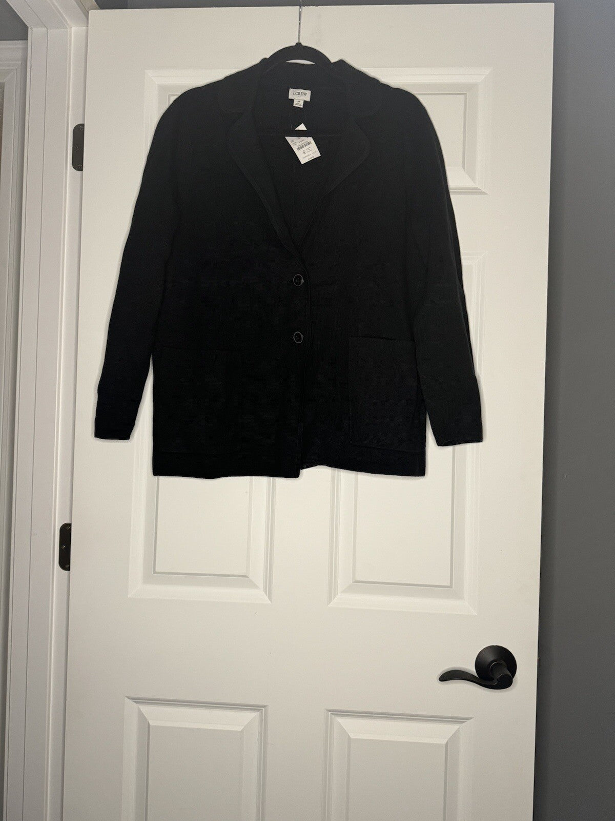 J Crew Cardigan Black With Pockets Medium Nwt Msrp 148.00