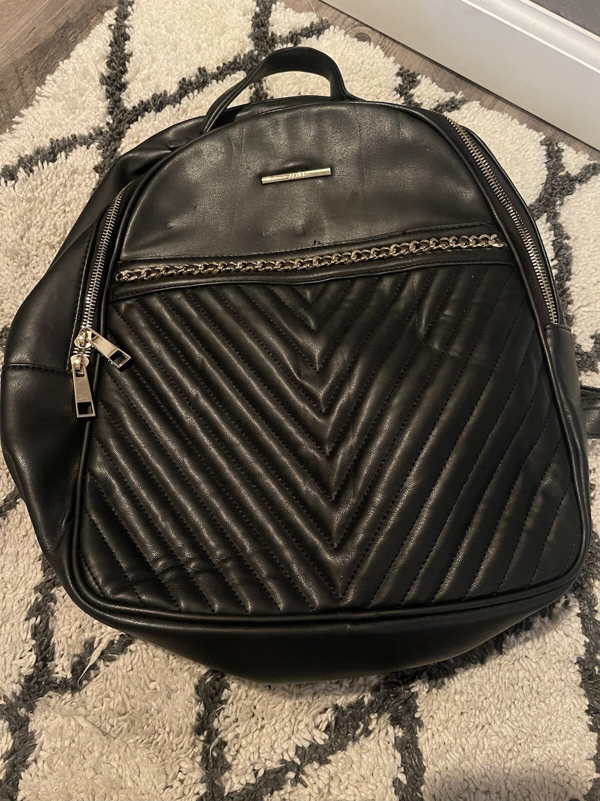 Aldo Large Black Backpack Purse 