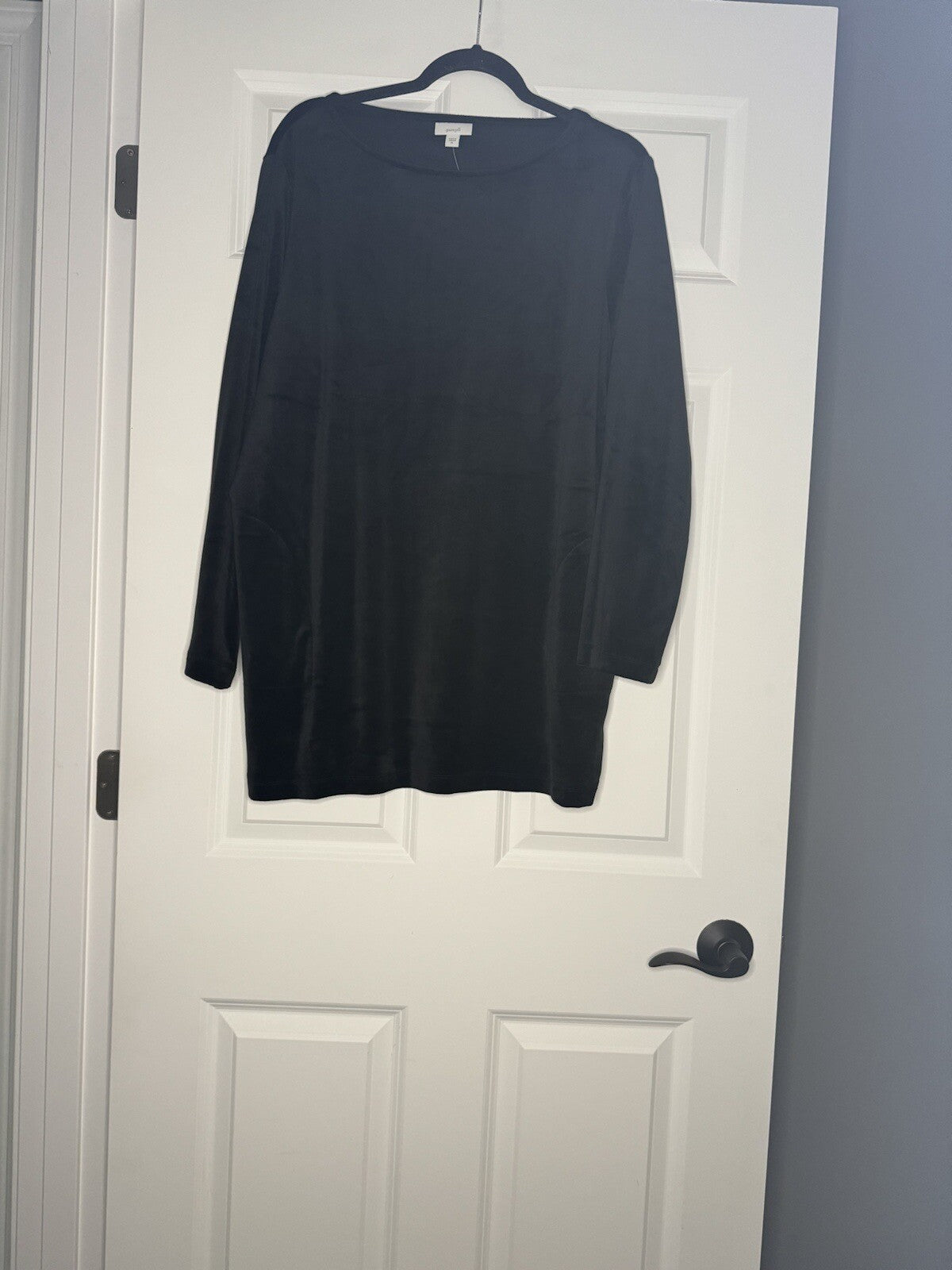 J Jill Pure Jill Long Sleeve Blouse Black Velvet Look Xl Nwt Msrp 79.00