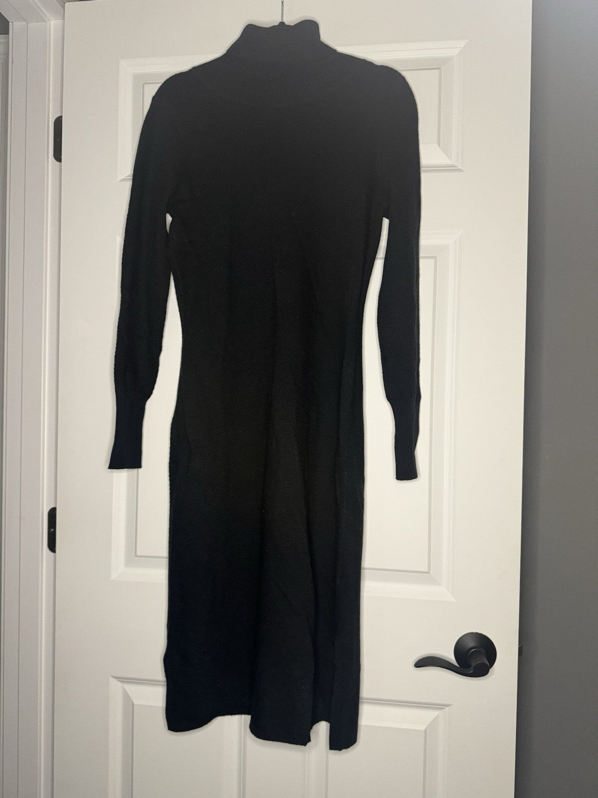 Prana Turtleneck Sweater Dress Black Small Slits In Sides 