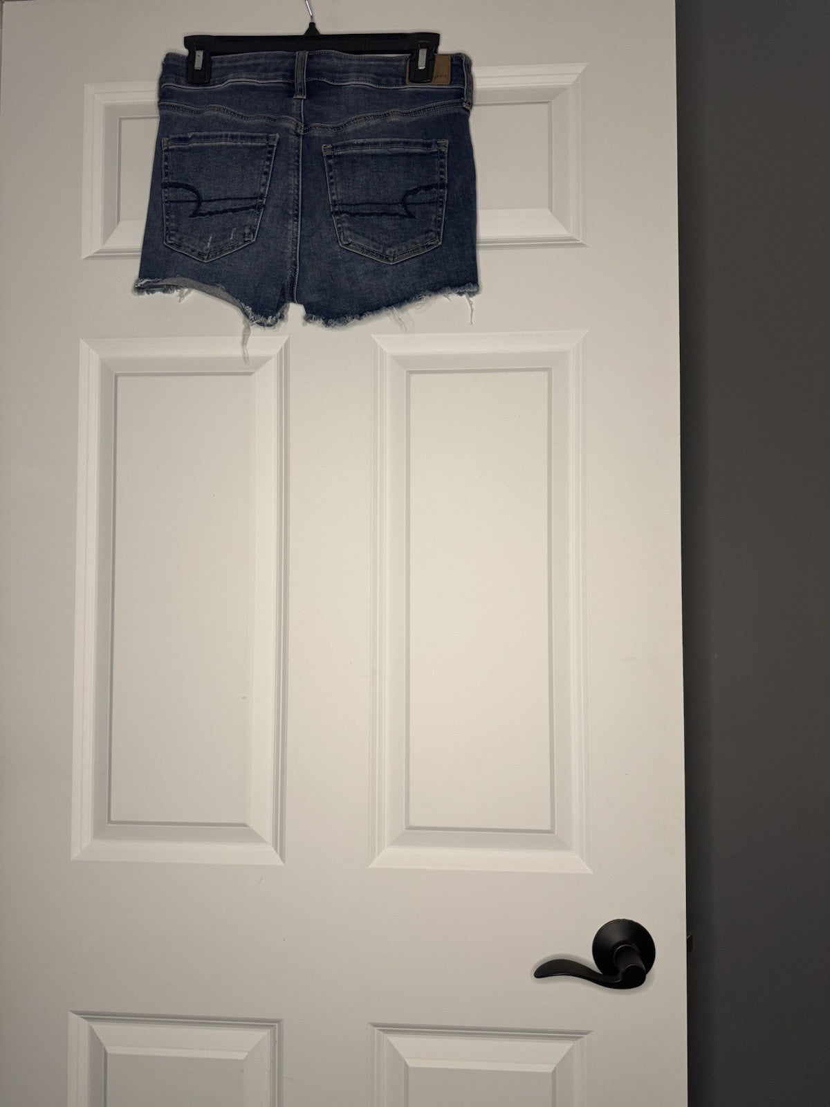 American Eagle Next Level Stretch Hi Rise Shortie Shorts Size 4 Medium Wash Blue