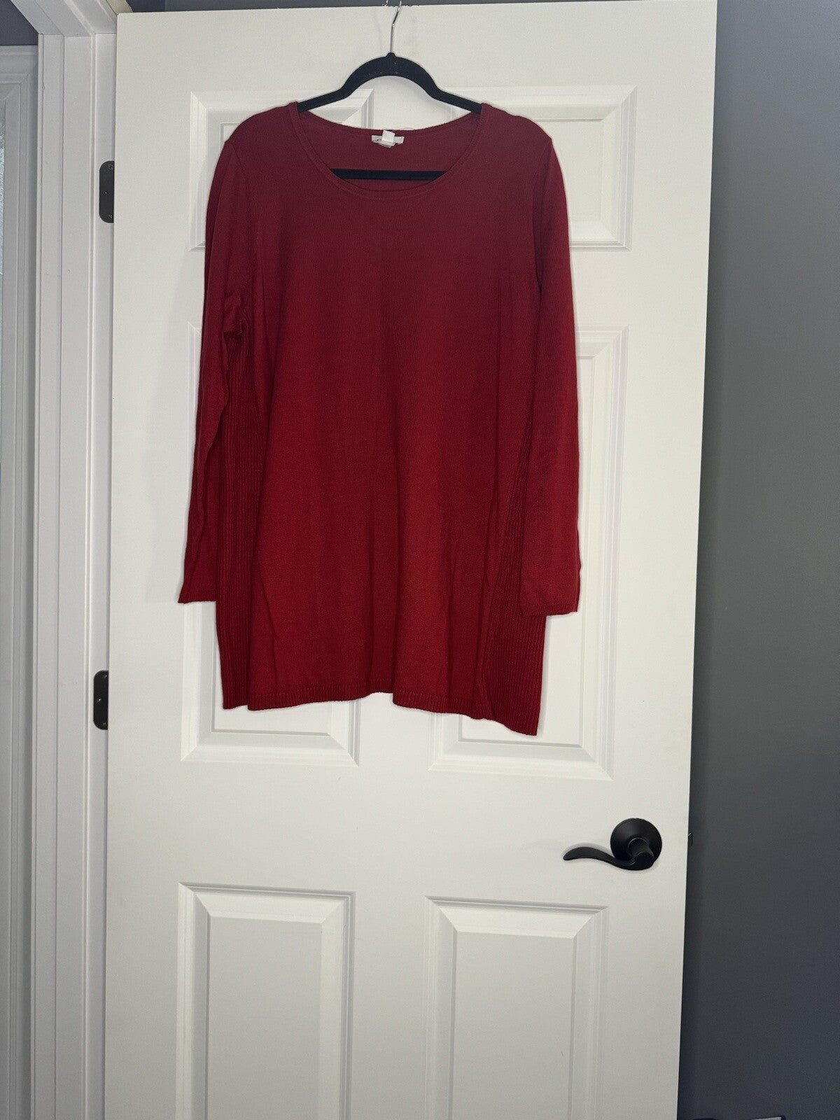 J Jill Sweater Xl True Red Ribbed Sides Nwt Msrp 79.00
