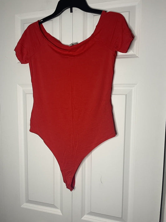asos short sleeve bodysuit red size 10 