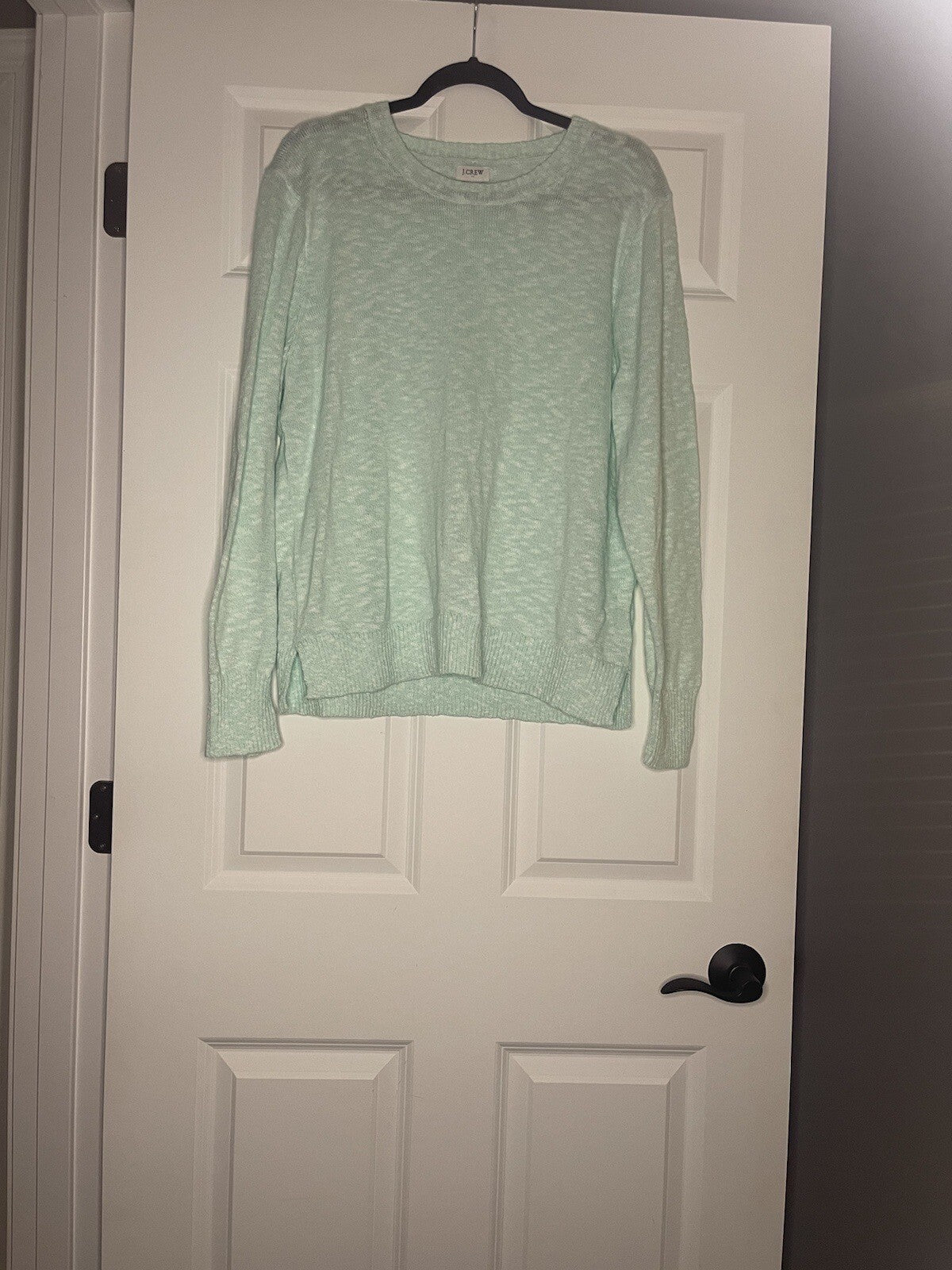 J Crew Sweater Light Green White Mix Large