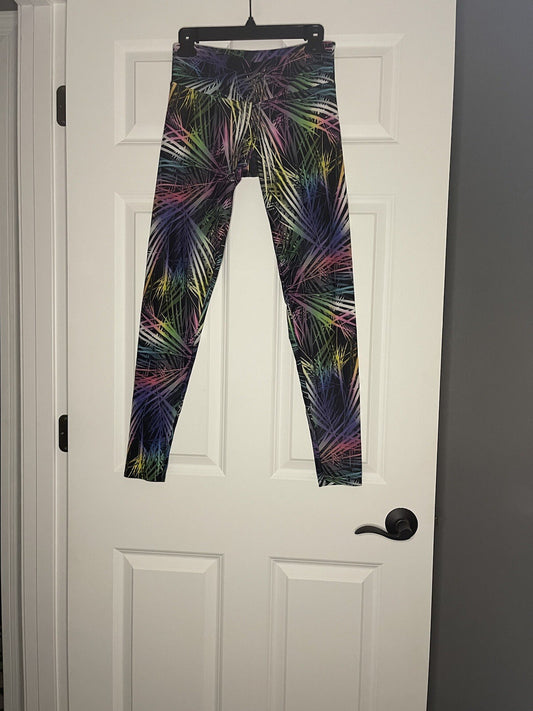 Onzie Small/medium Leggings Black W Neon Green Yellow Pink Purple 