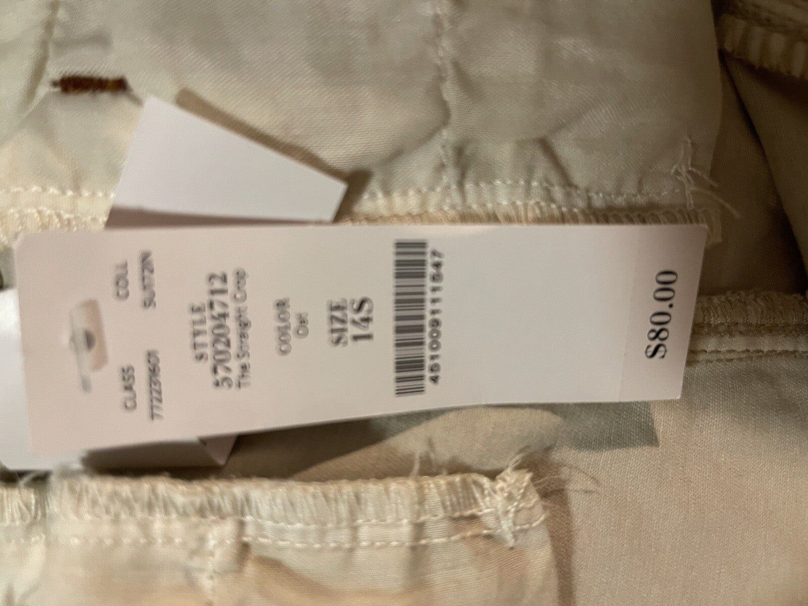 White house black market the straight crop jeans 14 short beige nwt