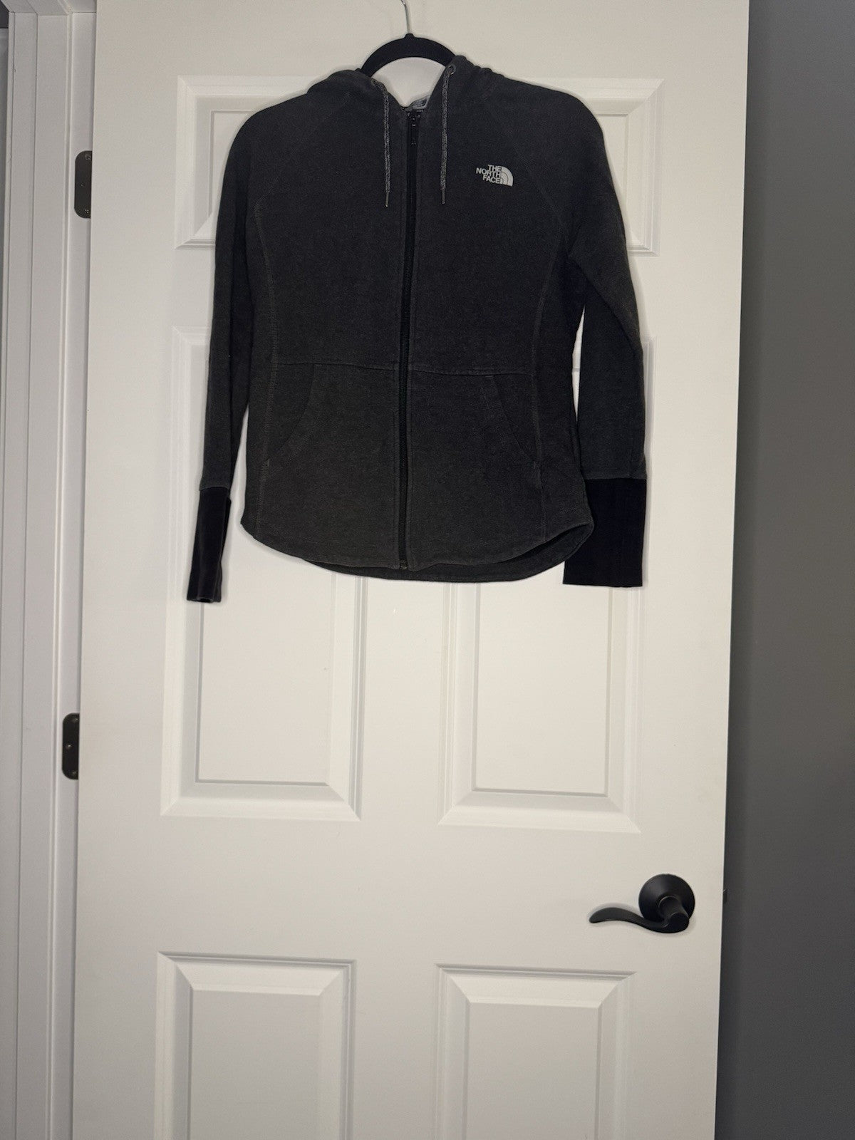 The North face Charcoal Hooded Zipup Sweatshirt Small 