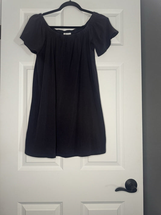 Z Supply Short Sleeve Off The Shoulder Dress Navy Medium Nwt 52