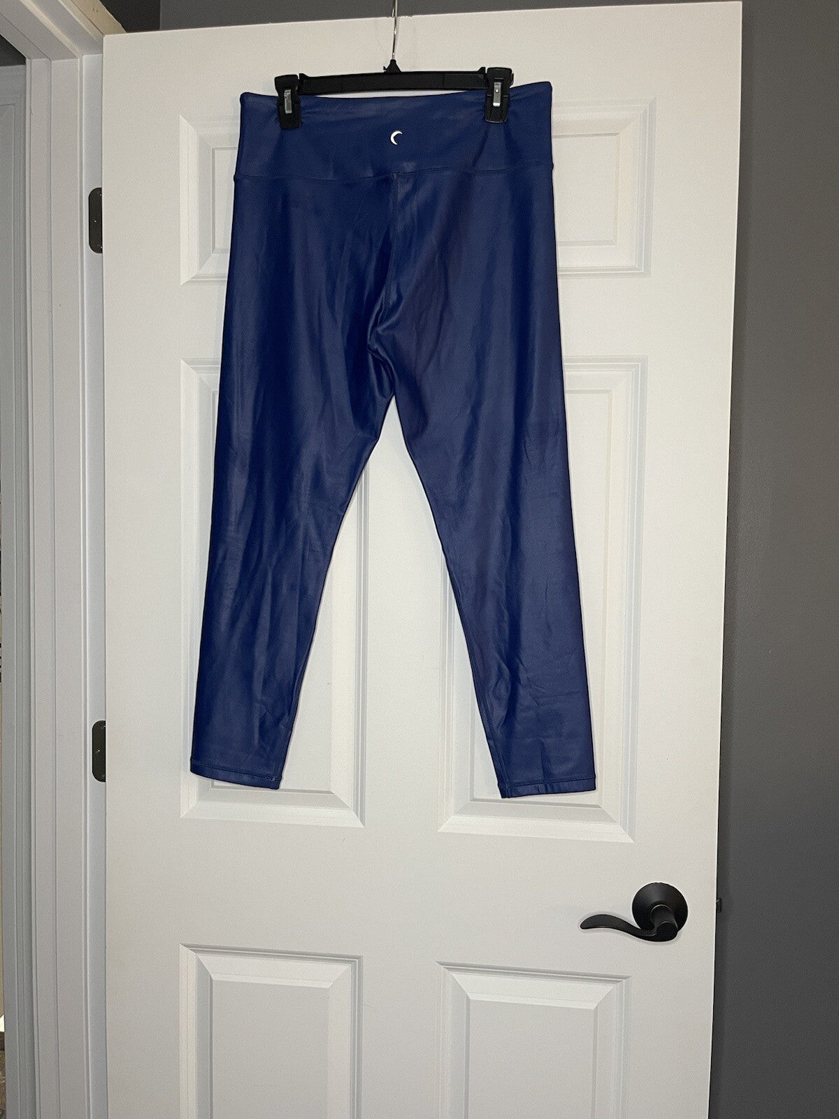 Zyia Active 7/8 Leggings Blue Metallic 14-16 New Without Tags