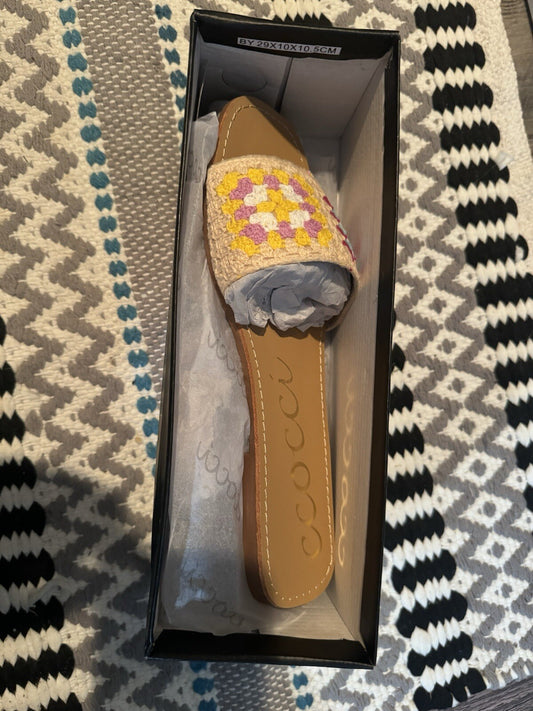 Ccocci Reef Slip On Sandals Multicolor Knit 9 New In Box 