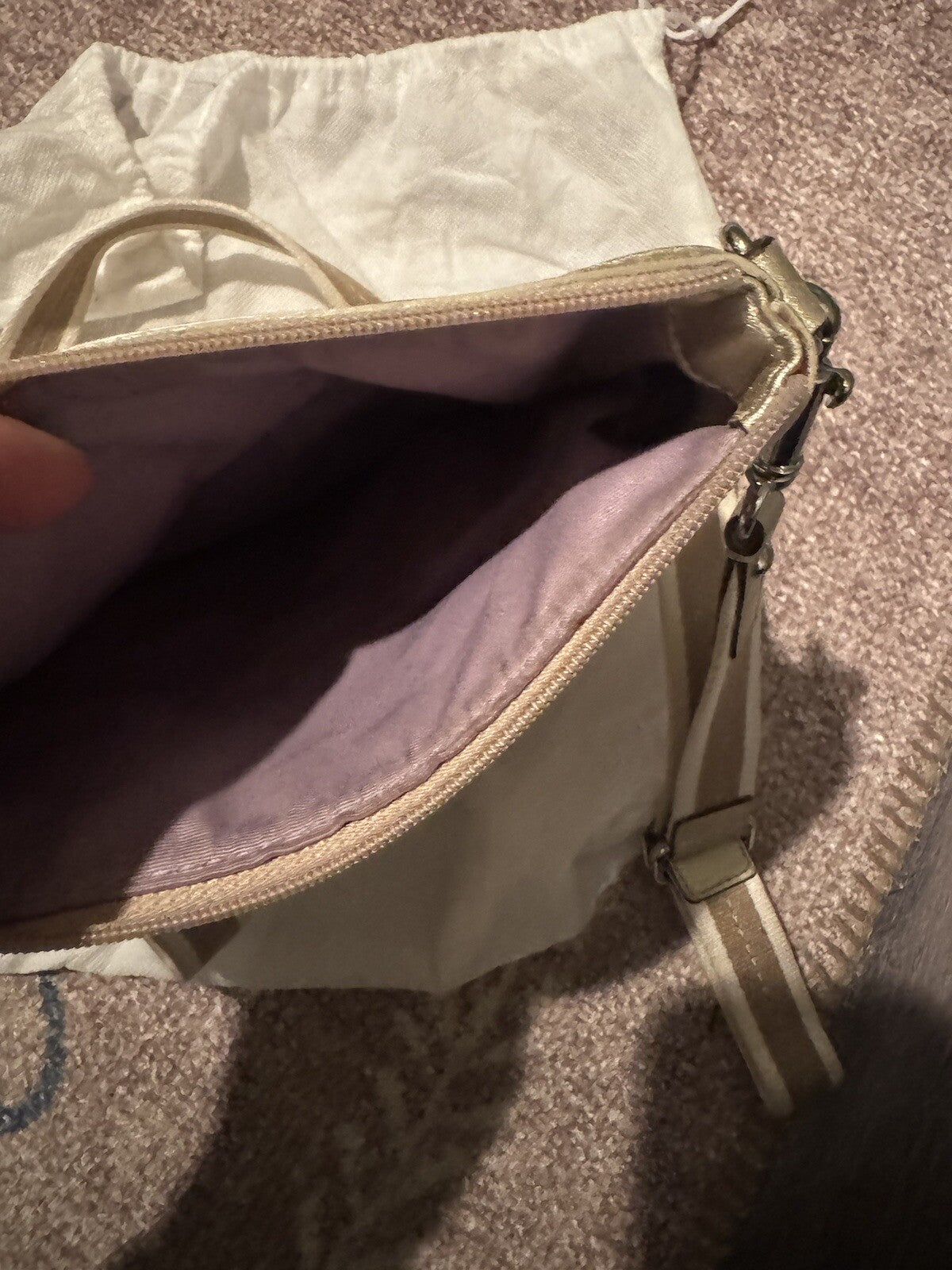 Coach Crossbody Purses Gold Cream Logo W Dust Cover 