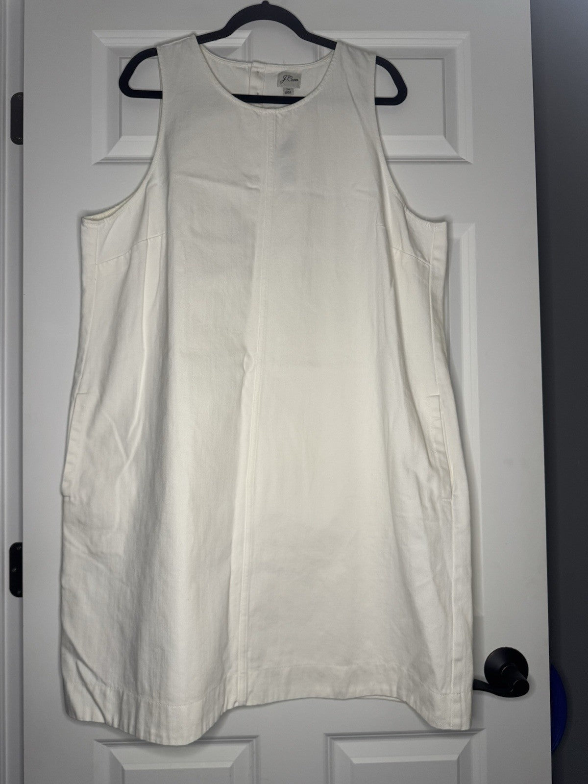 J Crew Sleeveless Dress Size 20 Off White W Pockets NWT 