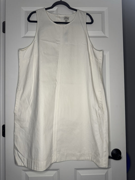 J Crew Sleeveless Dress Size 20 Off White W Pockets NWT 